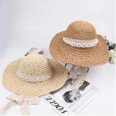 Summer Mujer Lady Wide Brim Beach Cap Trilby Fedora Straw Bucket Sun Hat G5S7  eb-08860908